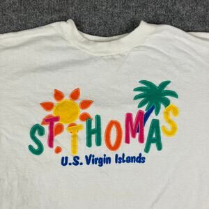 Paradise T-Shirt Mens XXL White St Thomas U.S. Virgin Islands Souvenir Tee
